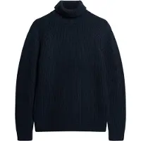 Superdry Heren Merchant Store marine gestructureerde coltrui (XXL), Casual, Acryl, Lange mouwen, Marineblauw M6110584A