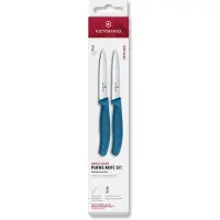 Victorinox Swiss Classic 6.7792.2C1 Straight/Wavy, Blue, set van 2 groentemesjes, 10 cm