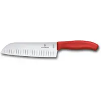 Victorinox SwissClassic 6.8521.17C1B Chili Red, Santoku met kuiltjes 17 cm, rood