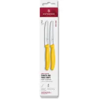 Victorinox Swiss Classic 6.7838.2C1 Tomato & Table Knife, Wavy, Yellow, set van 2 tomatenmessen
