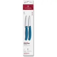Victorinox Swiss Classic 6.7602.2C1 Straight, Blue, set van 2 groentemesjes, 8 cm