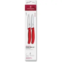 Victorinox Swiss Classic 6.7791.2C1 Straight/Wavy, Red, set van 2 groentemesjes, 10 cm