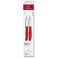 Victorinox Swiss Classic 6.7601.2C1 Straight, Red, set van 2 groentemesjes, 8 cm