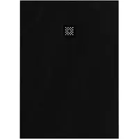Brauer Douchebak Asteroid 100x140cm incl. antislip en antibacterieel mineraalmarmer mat zwart