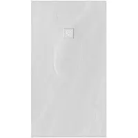 Brauer Douchebak Asteroid 100x180cm incl. antislip en antibacterieel mineraalmarmer mat wit