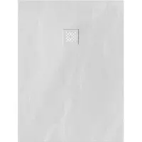 Brauer Douchebak Asteroid 90x120 incl. antislip en antibacterieel mineraalmarmer mat wit