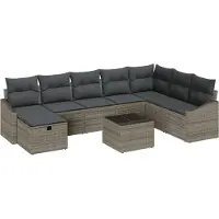 vidaXL Bankstel 8 st poly rattan