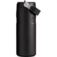 Stanley Flip Straw 2.0 Waterfles Met Rietje 0.47L - 10 Uur Koud - 2 Dagen Koud Met IJs - Roestvrijstalen Drinkfles - BPA Vrij - Lekvrij - Vaatwasserbestendig - Black