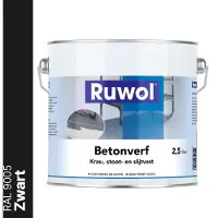 Ruwol Betonverf Zwart (RAL 9005) 2,5 liter