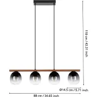 Eglo Glazen hanglamp Filago