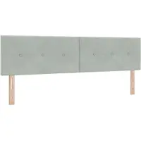 vidaXL LED Hoofdbord Lichtgrijs 180 cm Fluweel