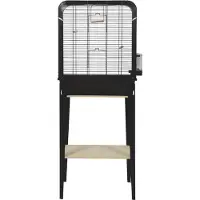 Zolux vogelkooi chic loft met meubel zwart 134x53,5x33,5 cm