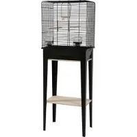 Zolux vogelkooi chic loft met meubel zwart 124x44,5x28 cm