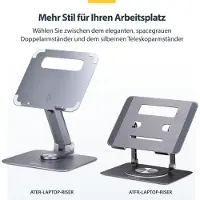 StarTech.com Draaibare 360 Ergonomische Laptopondersteuning Aluminium Zilver