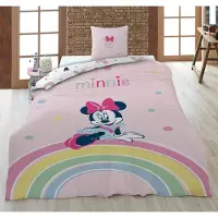 Disney Minnie Mouse kinderdekbedovertrek regenboog - polykatoen