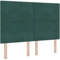 vidaXL LED Hoofdbord met LED-stripverlichting Groen 144 cm Fluweel