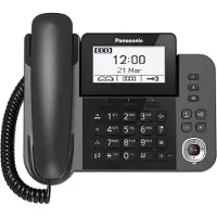 Panasonic KX-TGF320E, DECT, zwart, LCD-scherm, AAA-batterijen, 1,88 - 1,9 Hz, geschikt voor wandmontage of plaatsing op een bureau
