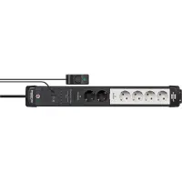 Brennenstuhl 1951560103 Premium-Line Comfort Switch Plus 6-fach Steckdosenleiste mit Fußschalter schwarz