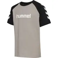 Hummel T-Shirt - Rock Ridge/Zwart m. Logo - - 7-8 jaar (122-128) - T-Shirts