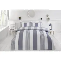 Purest Home dekbedovertrek Chambray Stripe denim - polykatoen - lits-jumeaux