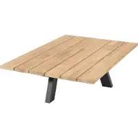 4 Seasons Outdoor Cosmic rechthoekige loungetafel teak slate antraciet 120x78x25 cm