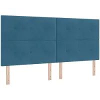 vidaXL LED Hoofdbord met LED-stripverlichting Blauw 200 cm Fluweel