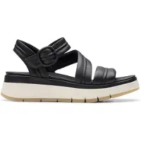 Clarks Clarksvoor vrouwen. 26181473 Tuscan Strap leren sandalen zwart (37), Leer, 3 tot 5 cm, Gesp, Casual