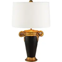 ELSTEAD Tafellamp Gallier, zwart, Woon-/ Eetkamer, Kunststof, Tafellamp