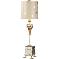 Flambeau LED Tafellamp Pompadour X | 1X E27 Max 60W | Cream and Silver Leaf
