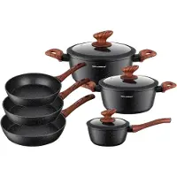 Florina MASTER BLACK Kookpot- en panenset | 6-delige set | Hoogwaardig aluminium