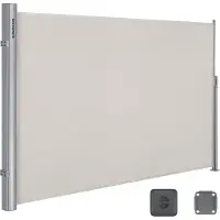 Songmics Zijluifel voor balkons en terrassen, beige / 180 X 350 cm / aluminium