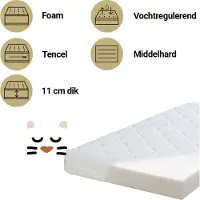 ZZZOO Matras Babybedje 60x120 Witte Panter