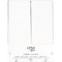 Little Boo Laken Wieg Uni White 2-pack 75x100