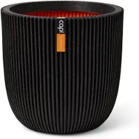 Capi Europe Pot bol Groove H34 cm zwart bloembpot