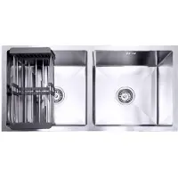 Lendo Online Dubbele Spoelbak 87x44 cm RVS – Met Droogrek