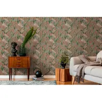 Living Walls Drawn Into Nature - Oranje - Planten Behang - 394362