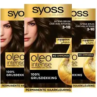 Syoss 3x Oleo Intense Haarverf 3-10 Intens Bruin