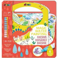 Avenir Magisch Waterschilderen: BOOK / DINOSAURUSSEN 21,7x2x22,7cm, 6 herbruikbare pagina's met 3-in-1 play, 3+