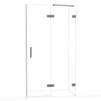 Maxaro Diamond Douchedeur | 110 cm Zwart metaal Helder glas Draaideur