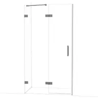 Maxaro Diamond Douchedeur | 110 cm Zwart metaal Helder glas Draaideur