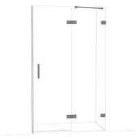 Maxaro Diamond Douchedeur | 120 cm Zwart metaal Helder glas Draaideur