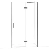 Maxaro Diamond Douchedeur | 120 cm Zwart metaal Helder glas Draaideur