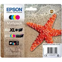 Epson Multipack 4 kleuren 603 XL: Zwart/Standaard CMY, Hoge (L) capaciteit, Zwart, Cyaan, Magenta, Geel, Pigmentinkt, Kleurinkt, 8,9 ml, 16,1 ml
