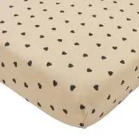 Meyco Hoeslaken Babybedje Sweet Heart Sand/Black 60x120