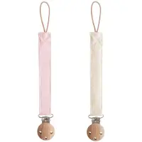 Mushie Speenketting Linnen Blush/Cream