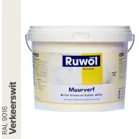 Ruwol Muurverf binnen en buiten Mat Verkeerswit (RAL 9016) 5 liter