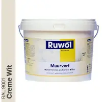 Ruwol Muurverf binnen en buiten Mat Creme Wit (RAL 9001) 5 liter