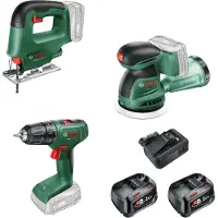 Bosch Accutoolkit Combipack EasyDrill 18V-40 + EasySaw 18V-70 + EasyOrbit 18V-10 | Inclusief 2x 18V 2,5 Ah + Lader |In Tas - 0615A500A9