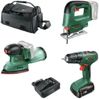 Bosch Accutoolkit Combipack EasyDrill 18V-40 + EasySaw 18V-70 + EasySander 18V-8 | Inclusief 1x 18V 2,5 Ah + Lader | In Tas - 0615A500AA