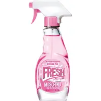 Moschino Pink Fresh Couture, damesparfum, 100 ml, niet navulbaar, met tonen van zwarte bes, grapefruit, dalia, hyacint, granaatappel, roos, ambroxan, cederhout en muskus